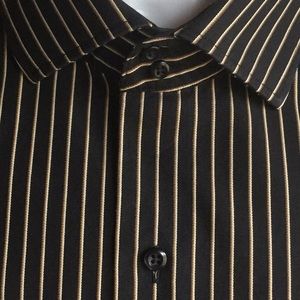 J. FERRAR MENS DRESS SHIRT BLK/GOLD  17 1/2  34-35